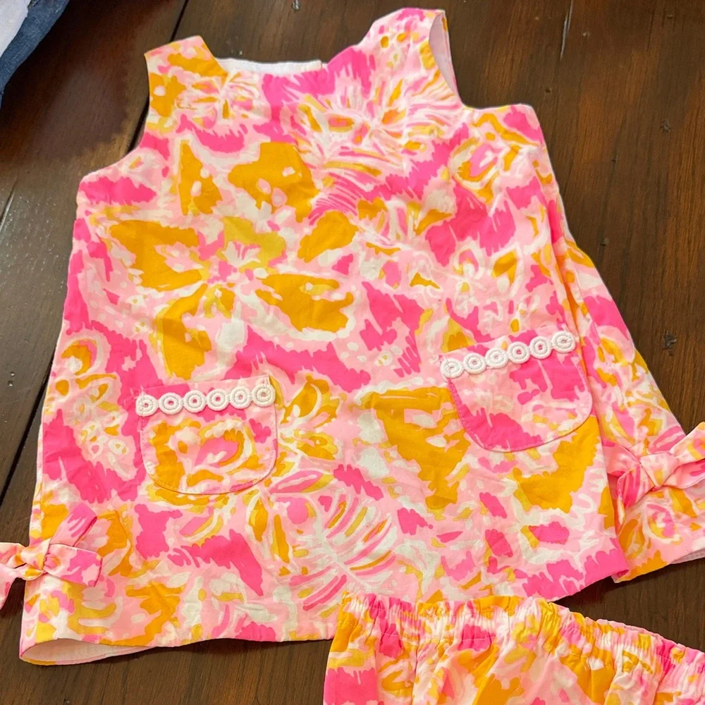 Lilly Pulitzer toddler Pink & Yellow Floral Two-Piece Set - Picture 2 of 5